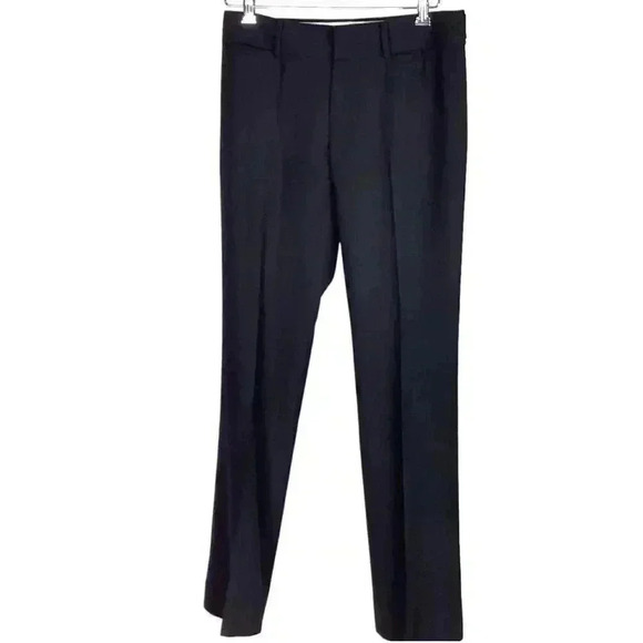 Banana Republic Dress Pants Womens 2 Black Martin Wool Stretch Flannel Pockets - Picture 1 of 6